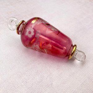 Vintage Glass Ornament with Floral Motif